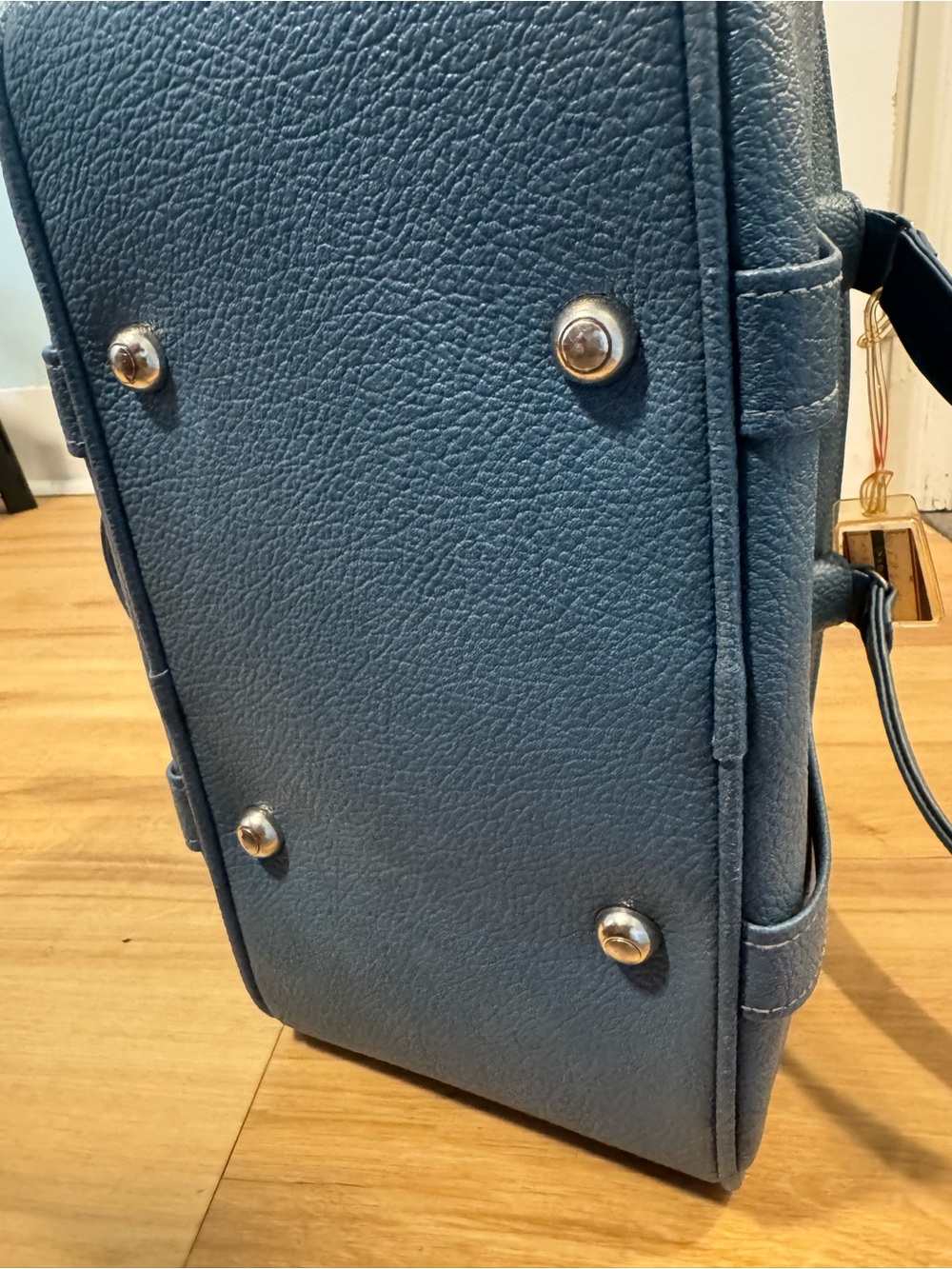 Samsonite Blue Vintage Leather Weekended Travel Bag - Picture 6 of 7
